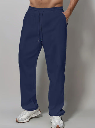 Herre Sporty Afslappet Fit Joggingbukser med Elastisk Talje og Sidelommer Skovae