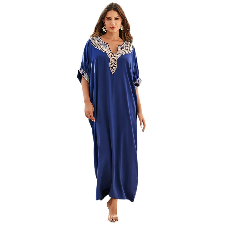 Dame Kaftan med kunstneriske udsmykninger og elegant V-hals Stilla