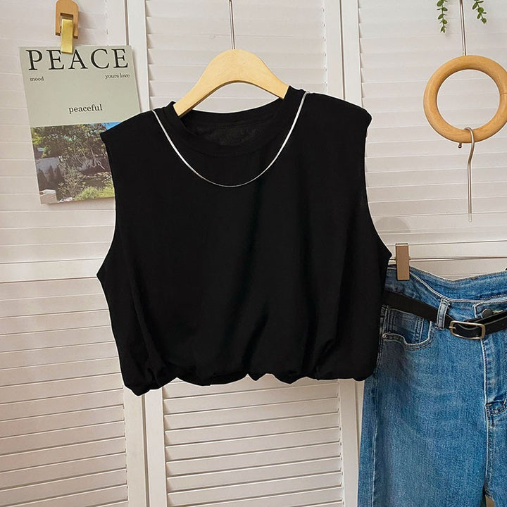 Femme Velplejet Ærmeløs Cropped-Top med Elegant Rynkning ved Taljen Stilla
