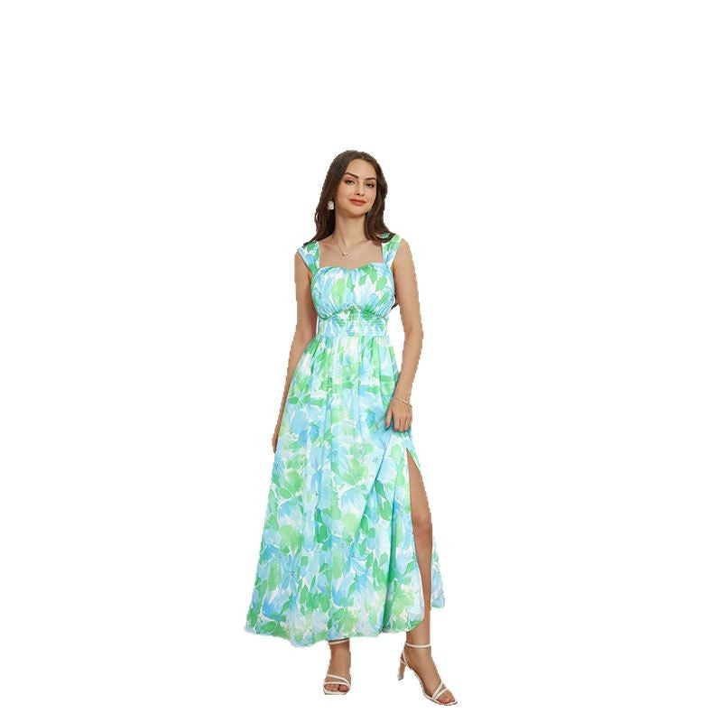 Dame Maxikjole med off-shoulder design og ruffle detaljer Stilla