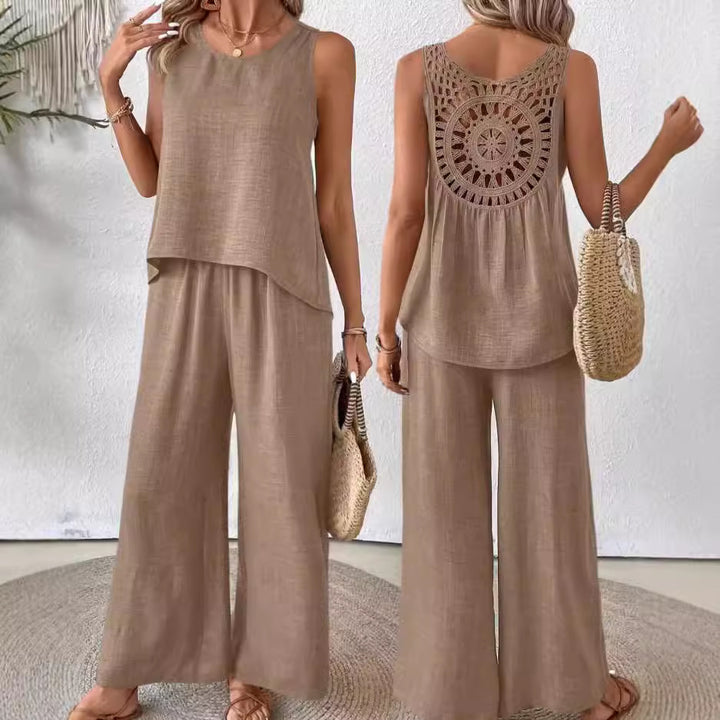 Dame afslappet bredt skåret jumpsuit Stilla