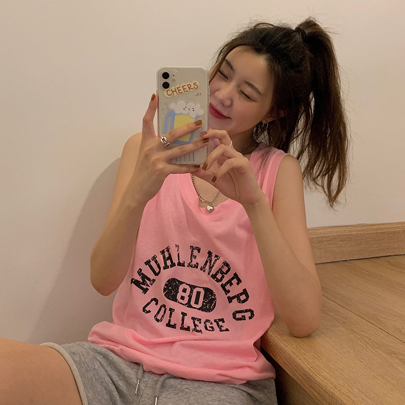 Femme Casual Grafik Tank Top Stilla