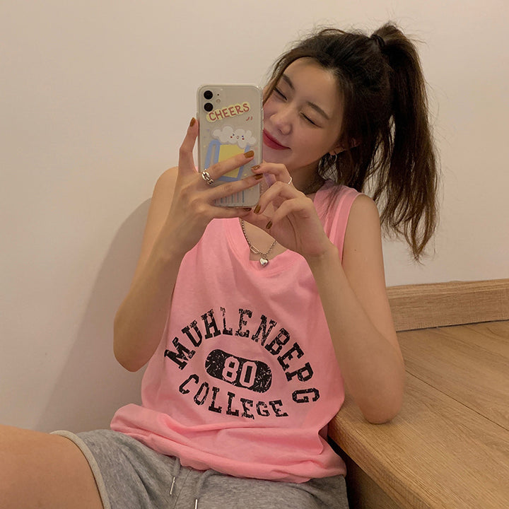 Femme Casual Grafik Tank Top Stilla