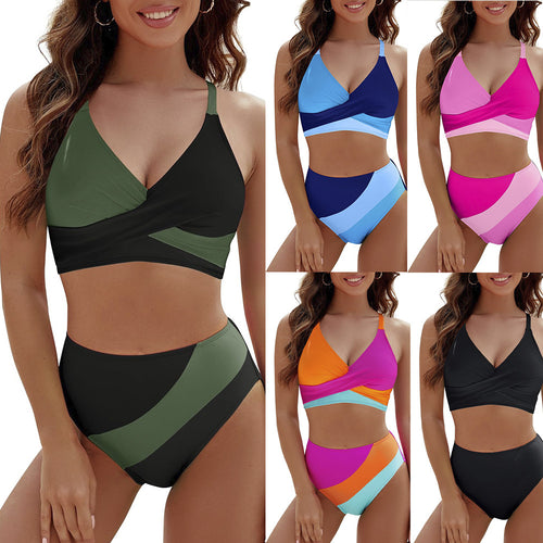 Damer Højskåret Bikini med raffineret Wickeldesign og elastisk Talje Stilla