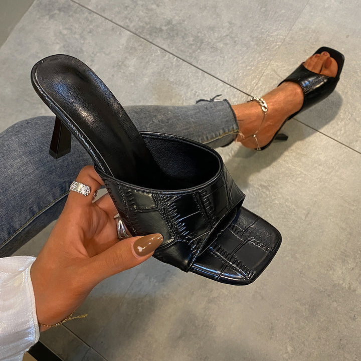 Dame Wedge-Pantoletten med åben tåparti og elegant design Stilla