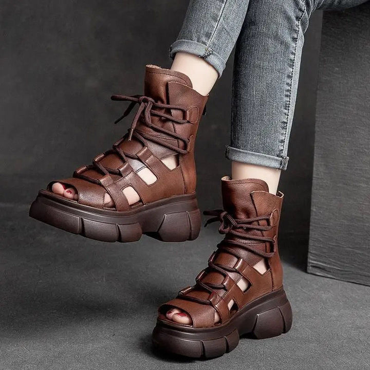 Dame trendy Chunky Sandaler med åbne tæer og sporty snøredesign Stilla