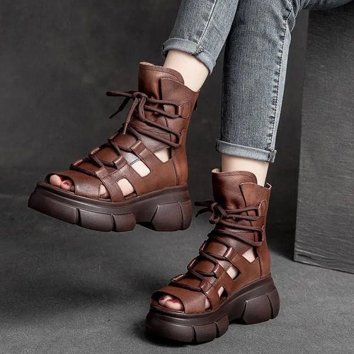 Dame trendy Chunky Sandaler med åbne tæer og sporty snøredesign Stilla