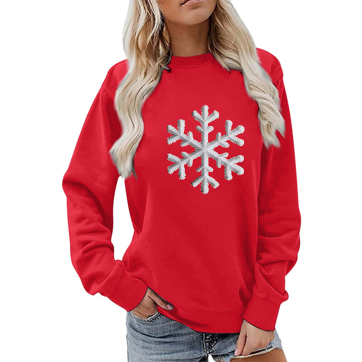 Kvinders sweatshirt med funklende snefnugdesign og afslappet pasform Stilla
