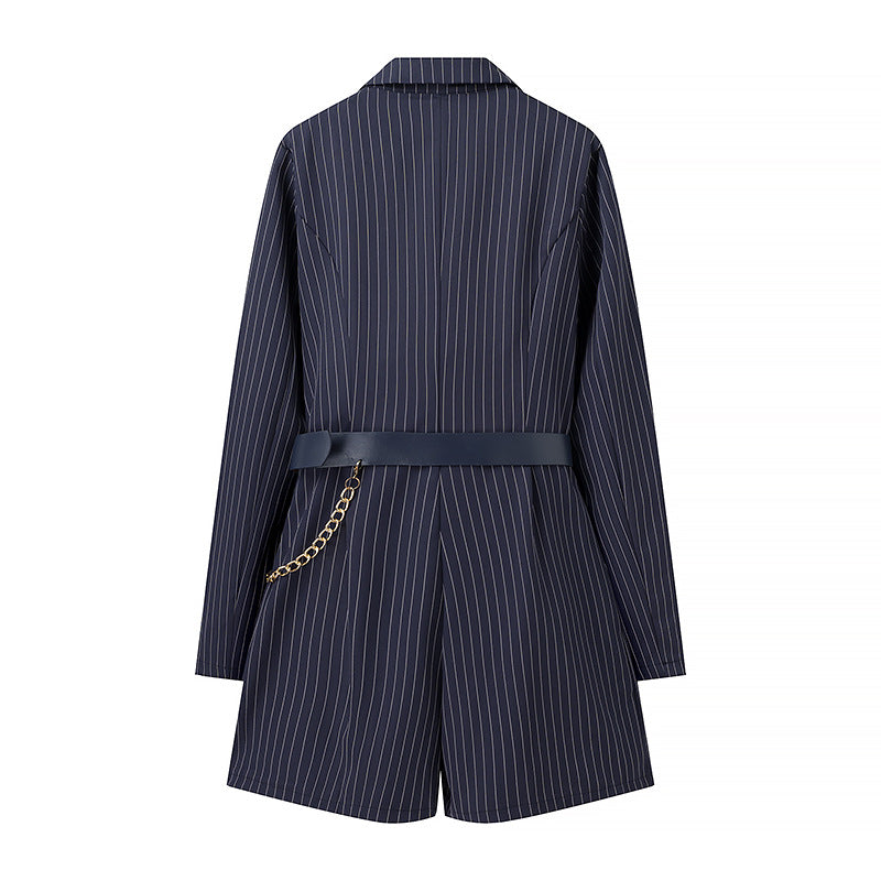 Dame blazer overalls med elegant talje og moderigtige striber Stilla