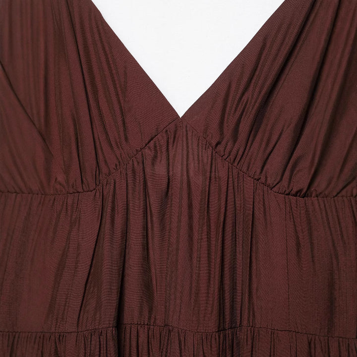 Femme Maxi Slip Kjole med Flæsekant og Spaghetti Stropper Stilla