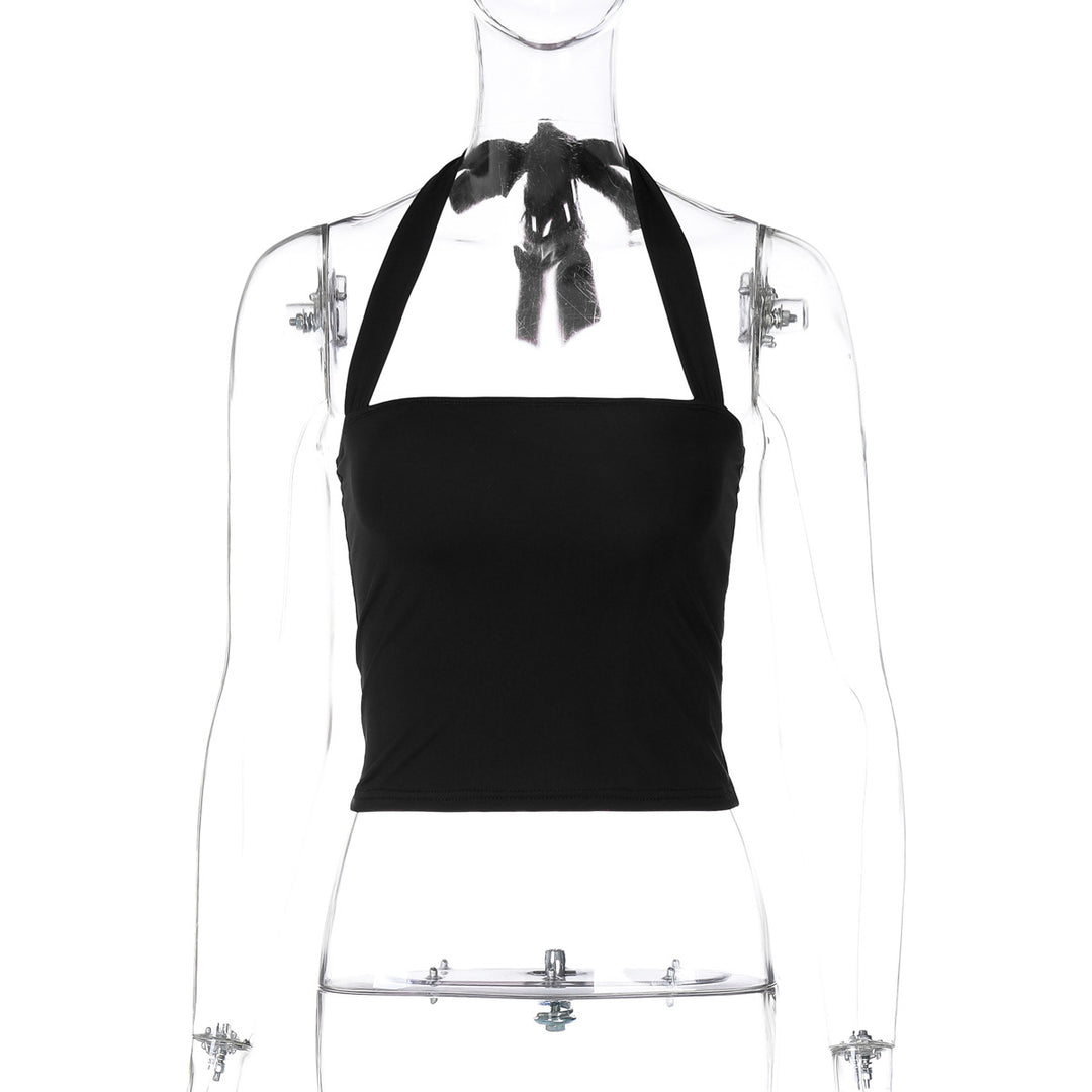 Dame Crop-Top med halterneck og elegant pasform Skovae