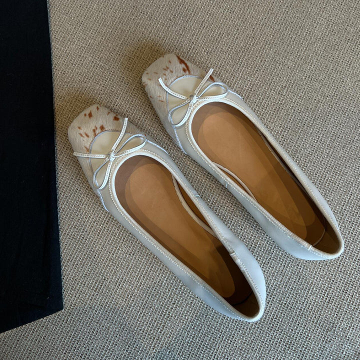 Dame Elegant Ballerina Flats med struktureret sløjfedetalje Stilla