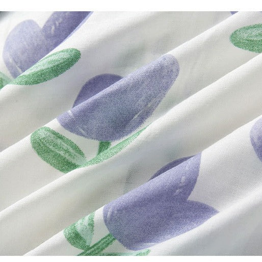 Dame bomulds-pyjamasæt med florale motiver Stilla