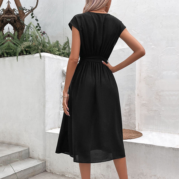 Damer Elegant Taljeret Midi-Kjole Stilla