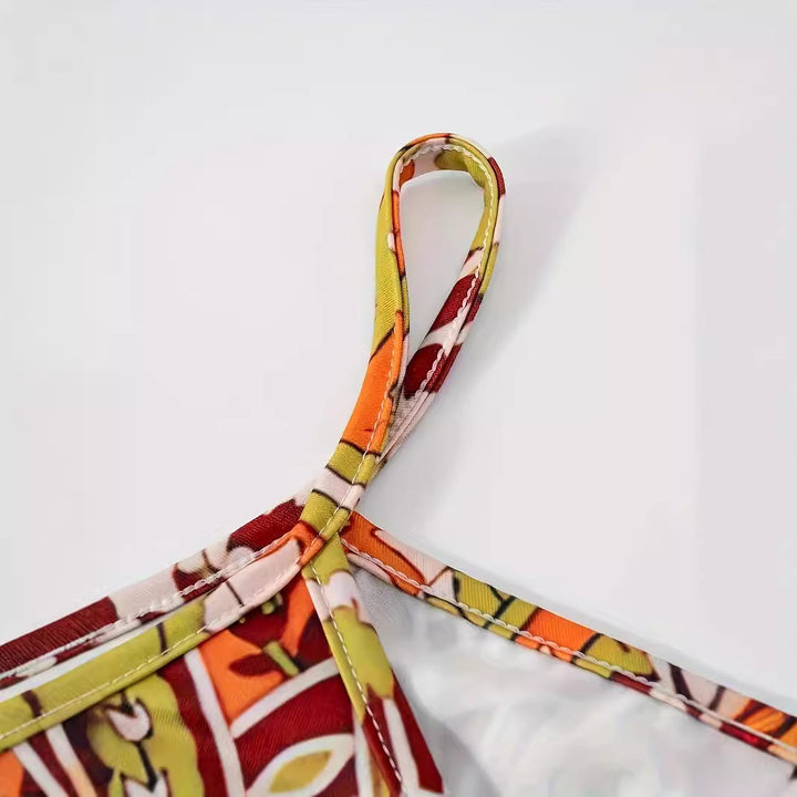 Dame Maxikjole med blomster paisley-design og spaghetti-stropper Stilla