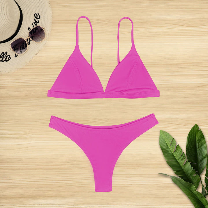 Dame Triangel-Bikini-Sæt med justerbare stropper og sømløst design Stilla