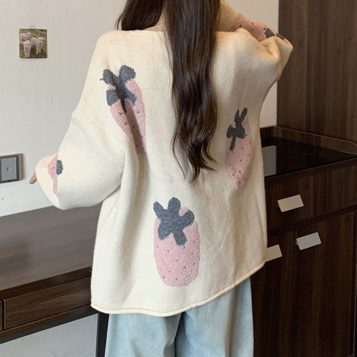 Kvinders cardigan med blomsterprint Stilla