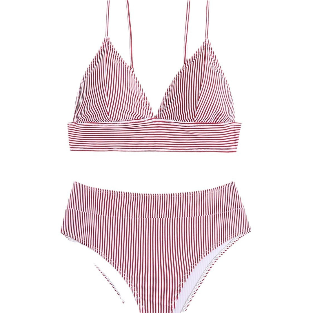 Dame bikini sæt med elegant højtaljet trusse og justerbare stropper Stilla
