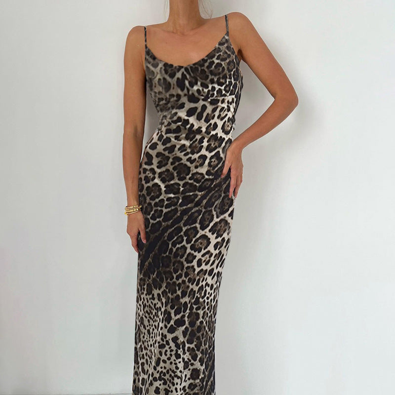 Dame Leopardmønster Maxi Natkjole Stilla