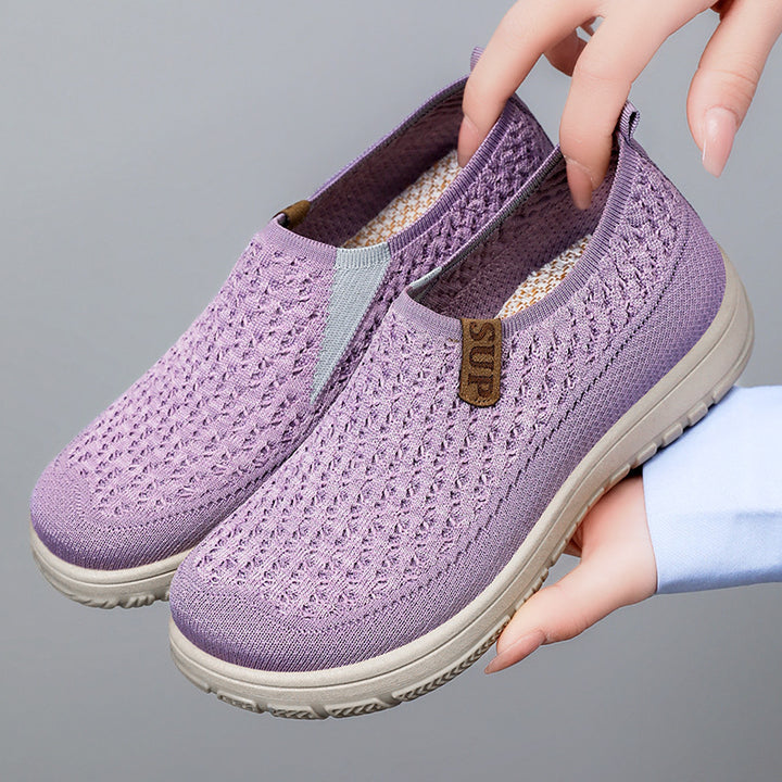 Dame Behagelige tekstil-sneakers med åndbar netstruktur og skridsikker sål Stilla