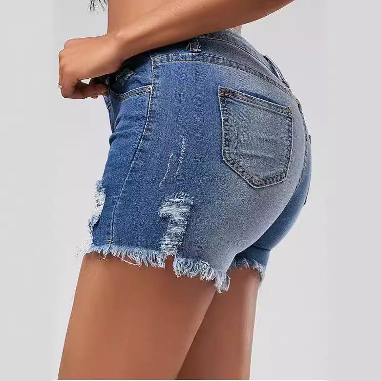Dame Rivet Denim-Shorts i afslappet stil Stilla