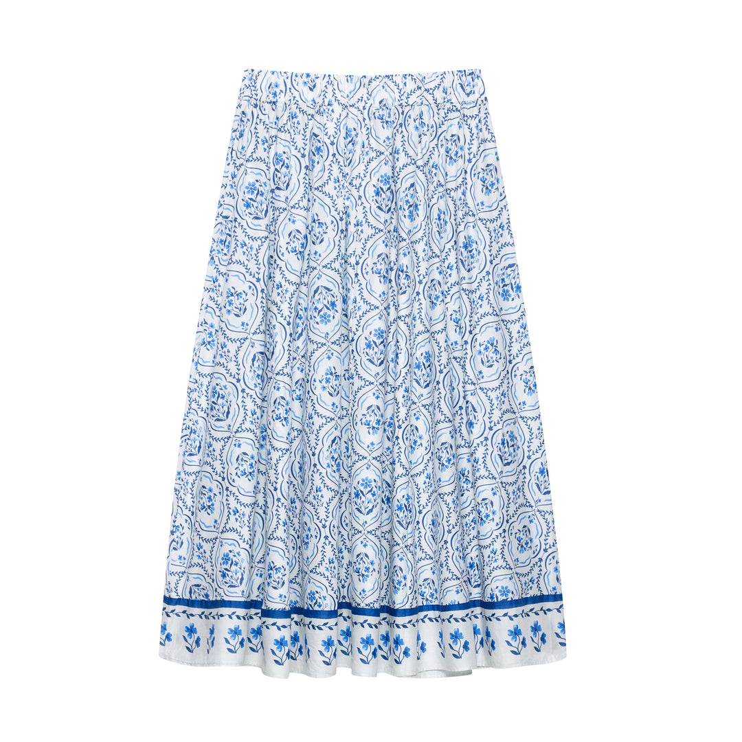 Dame Bohemian A-linje Maxi Nederdel Stilla