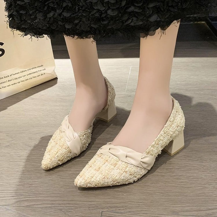 Dame Elegant Pumps med struktureret overdel og moderigtigt bue-detalje Stilla