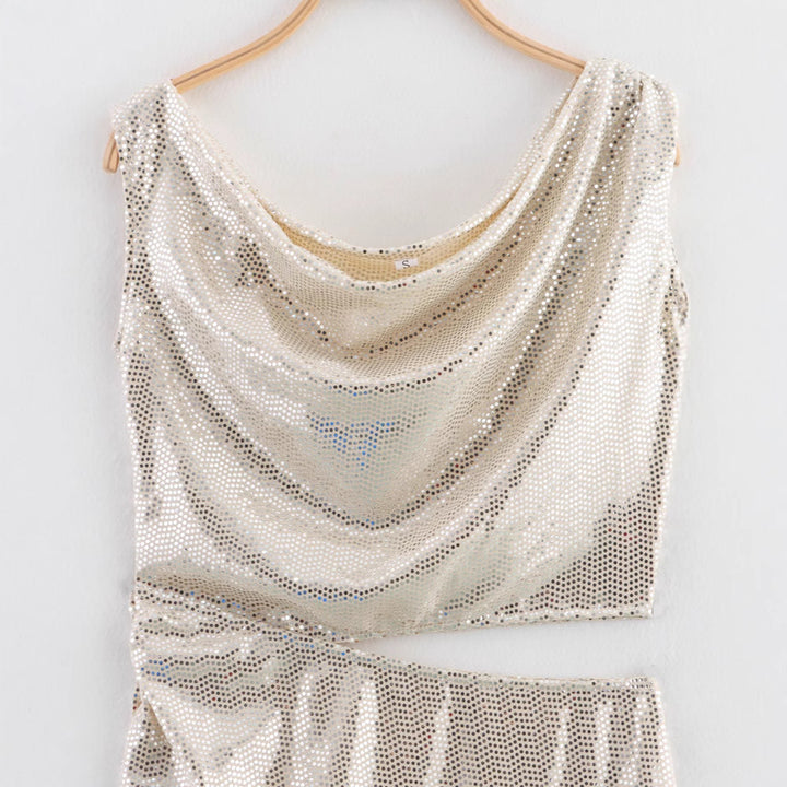 Femme Drapé-Style Asymmetrisk Maxi-Kjole Stilla