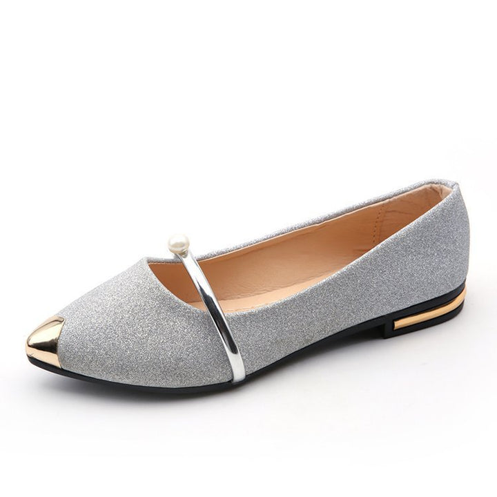 Dame Glamourøse Ballerinas med Metallic-elementer Stilla