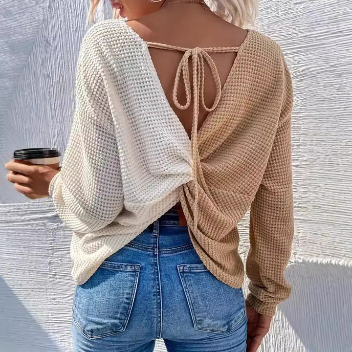 Dame Lækker Sweater med V-Udskæring Stilla