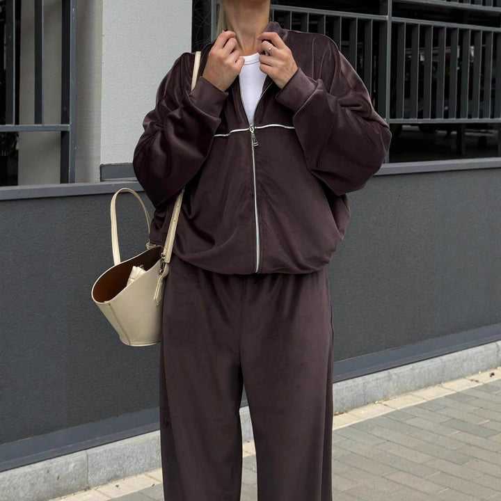 Dame Soft Relaxed-Fleece-Sæt med høj talje Stilla