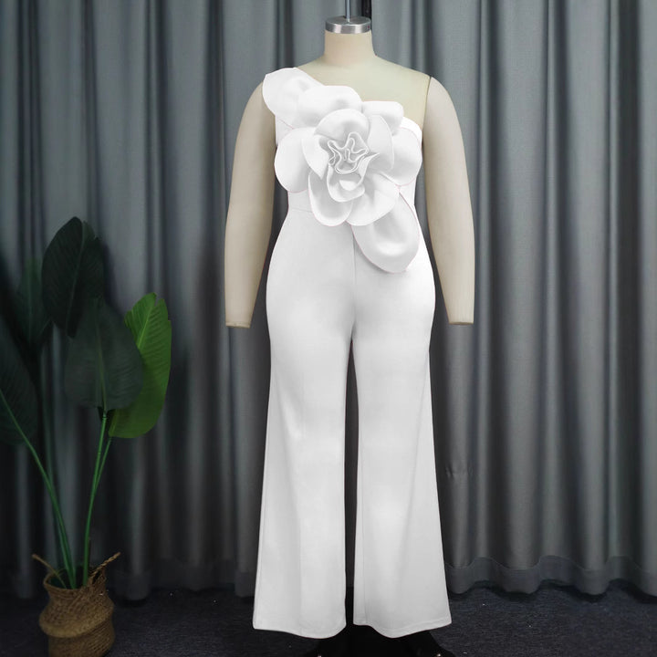 Dame Elegant jumpsuit med florale applikationer Skovae