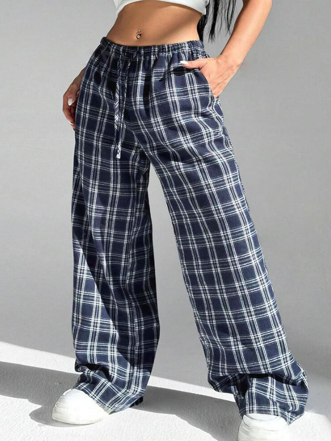 Damer Relaxed Fit Rute Bukser Stilla