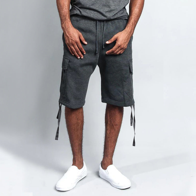 Herrer Cargo-shorts med praktiske lommer og justerbar snor Stilla