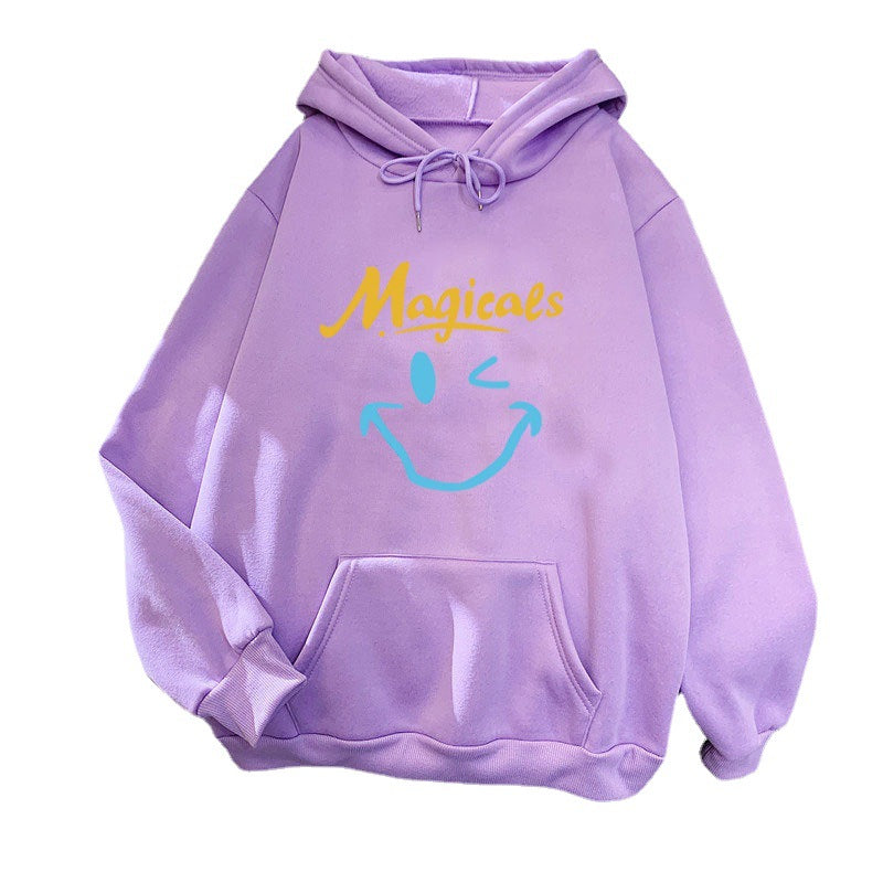 Damer hoodie med casual smiley design Skovae