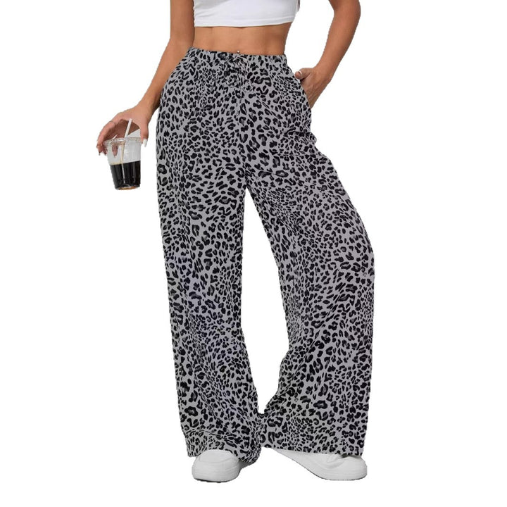 Dame Relaxed Fit Leopardmønster Palazzo-Bukser Stilla