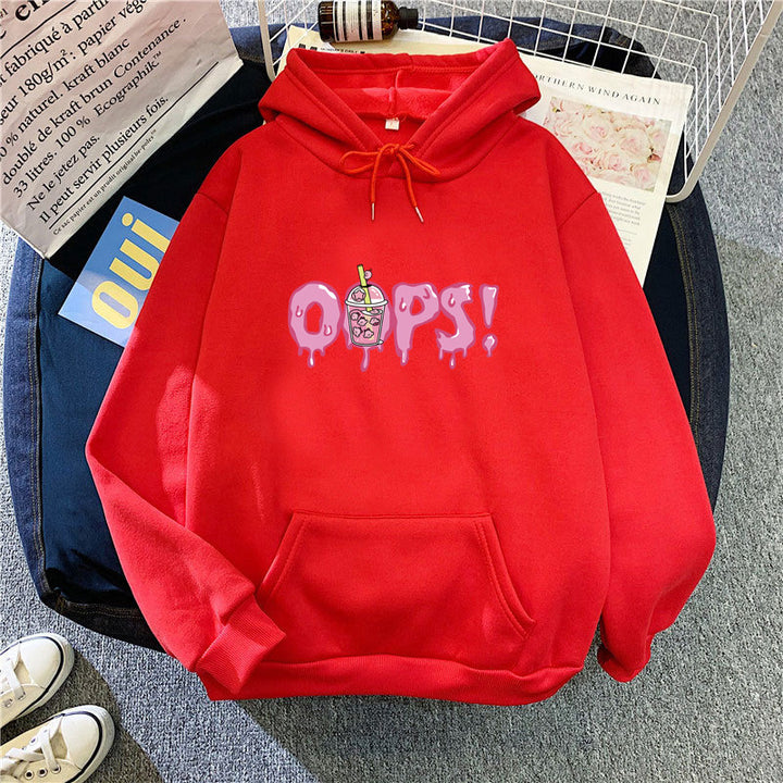 Kvinders hoodie med iøjnefaldende print Skovae