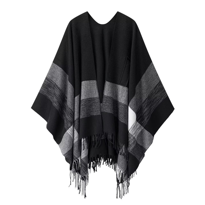 Kvindernes elegante og hyggelige poncho med fashionable mønster Stilla