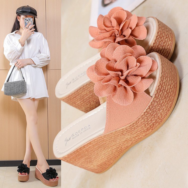 Dame Wedge-sandaler med floralt dekoration og skridsikker sål Stilla