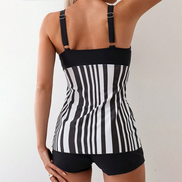 Dame sporty tankini med mode striber Skovae