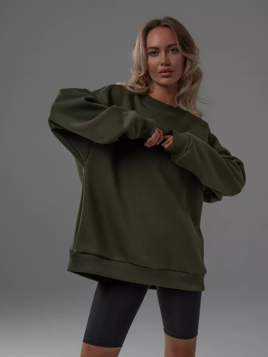 Kvinders hyggelige oversized sweatshirt med en løs pasform og komfortabelt indre for.