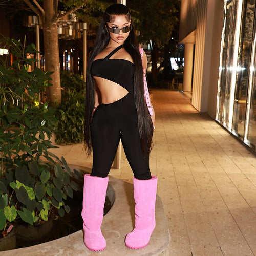 Damen Sportliches Set mit Crop-Top und Leggings Skovae