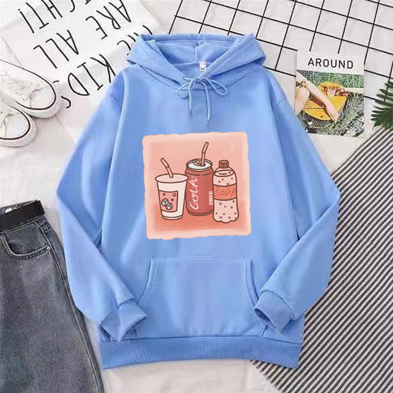 Kvinders hoodie med inspirerende drikke motiv Skovae