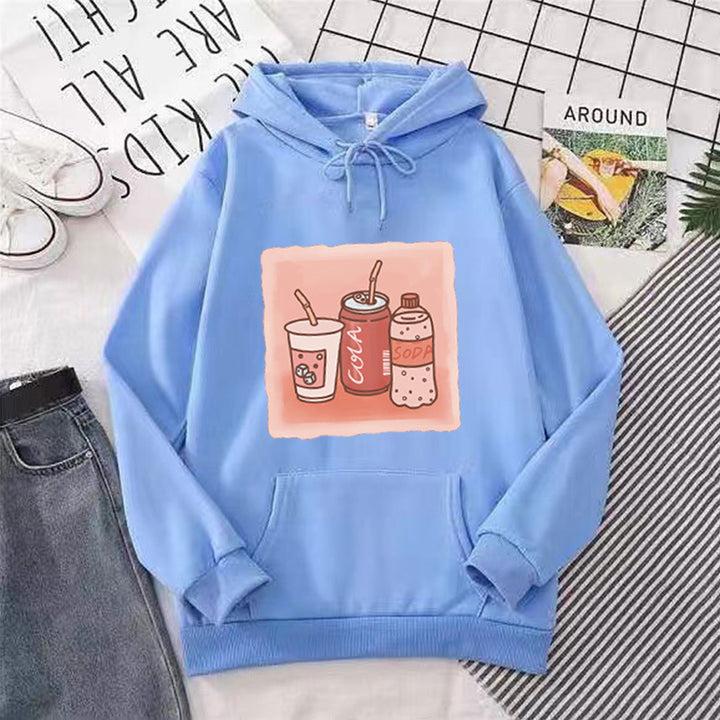 Kvinders hoodie med inspirerende drikke motiv Skovae