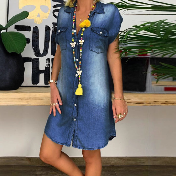 Dame Fritids Denim Skjortekjole Stilla