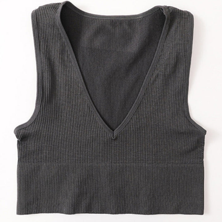 Dame Rib- V-udskæring Crop Top Stilla