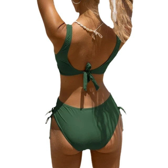 Damer Højhalset Bikinitop med justerbare stropper og diskret indpakningsdesign Stilla