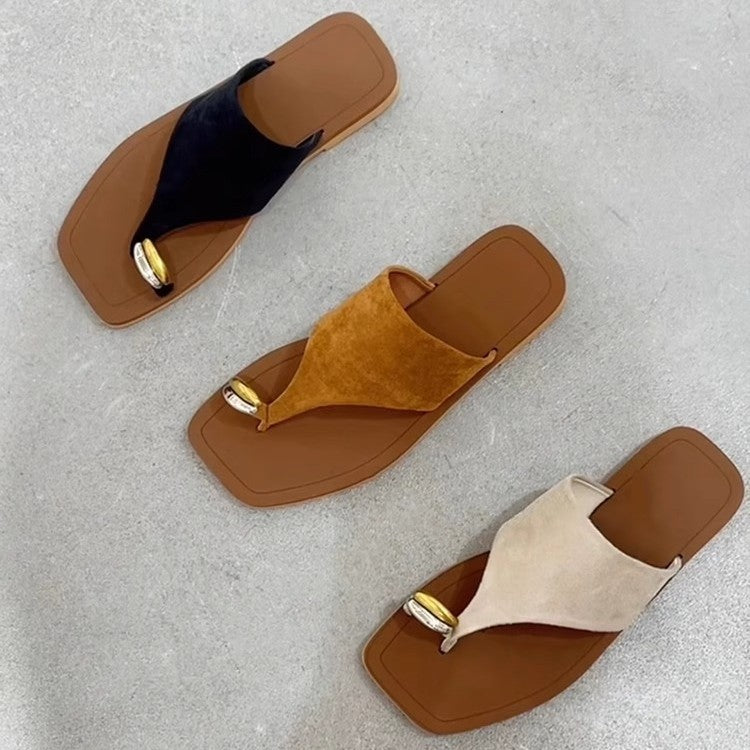 Dame Mode Flip-Flops med Metalldetalje Stilla