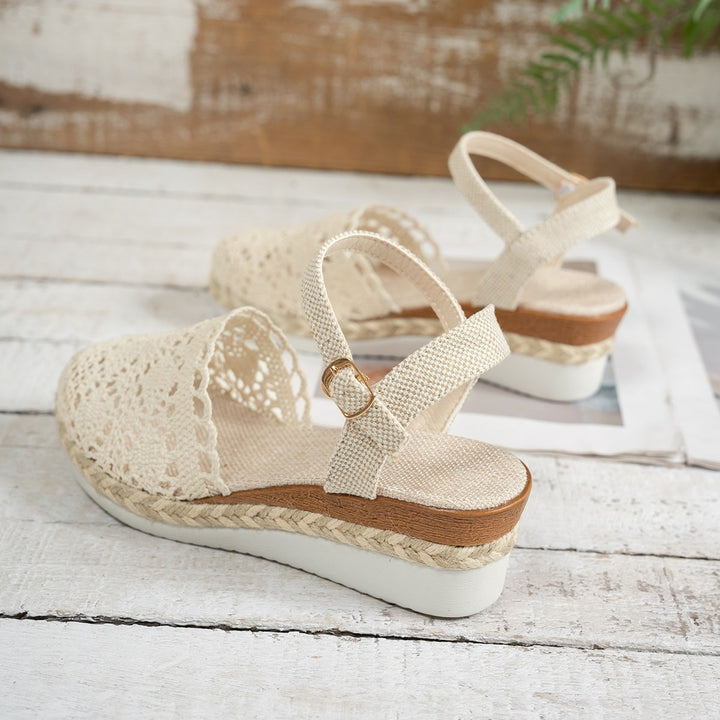 Dame Espadrillos med raffineret hækle-design og skridsikker sål Stilla