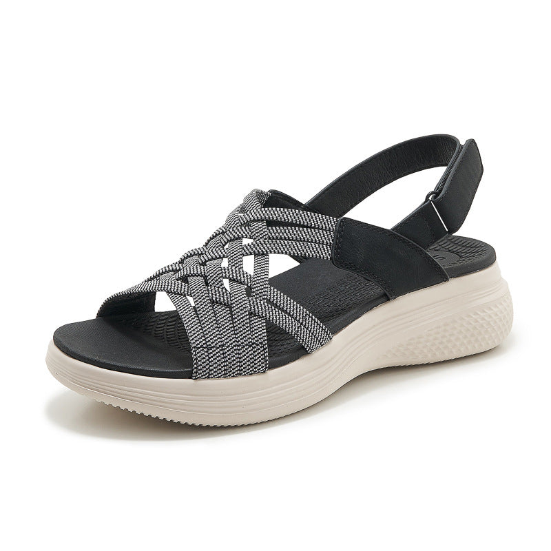 Dame mode sandaler med elastiske remme og dämpende sål Stilla